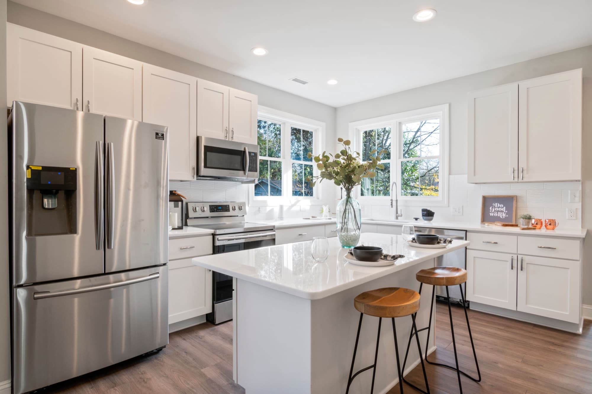 Bright, newly renovated modern space after final cleaning